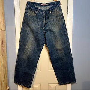 Vintage Southpole Jeans Mens 36 Baggy Embroidered Hip Hop Skater Carpenter 90s